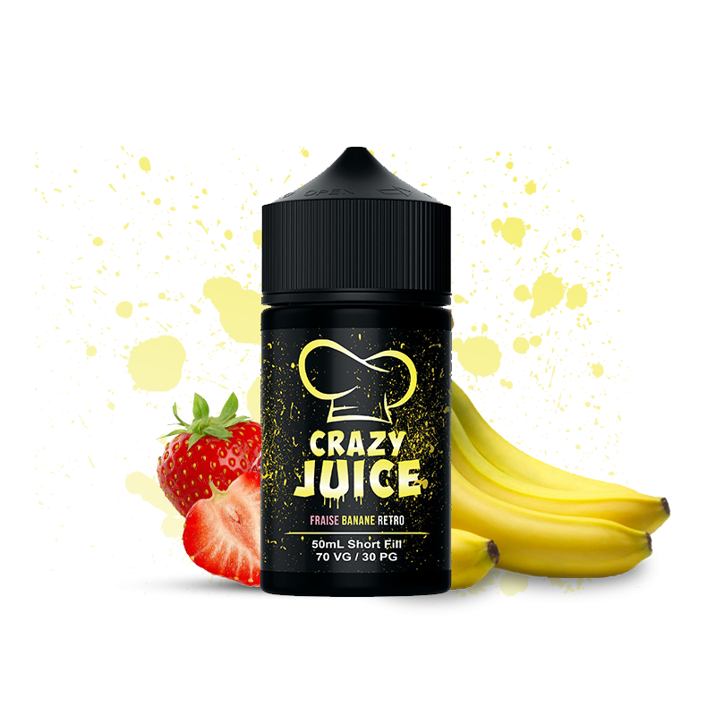 [LIQ/CRJ-FBR-50ML] FRAISE BANANE RETRO 50ML 0MG - CRAZY JUICE 70VG
