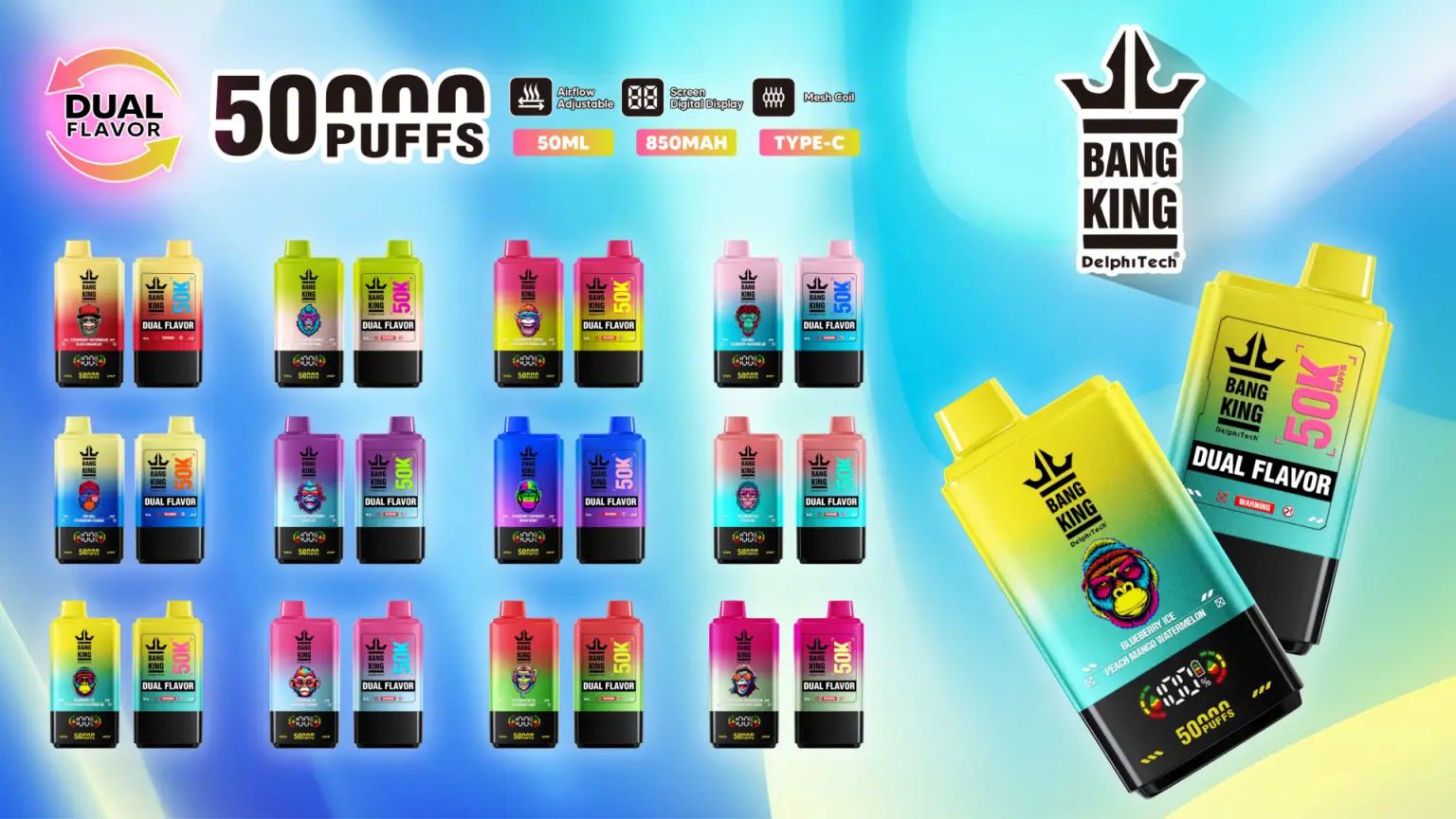 PUFF DOUBLE SAVEUR - BANG KING - 50000 BOUFFÉES 5%